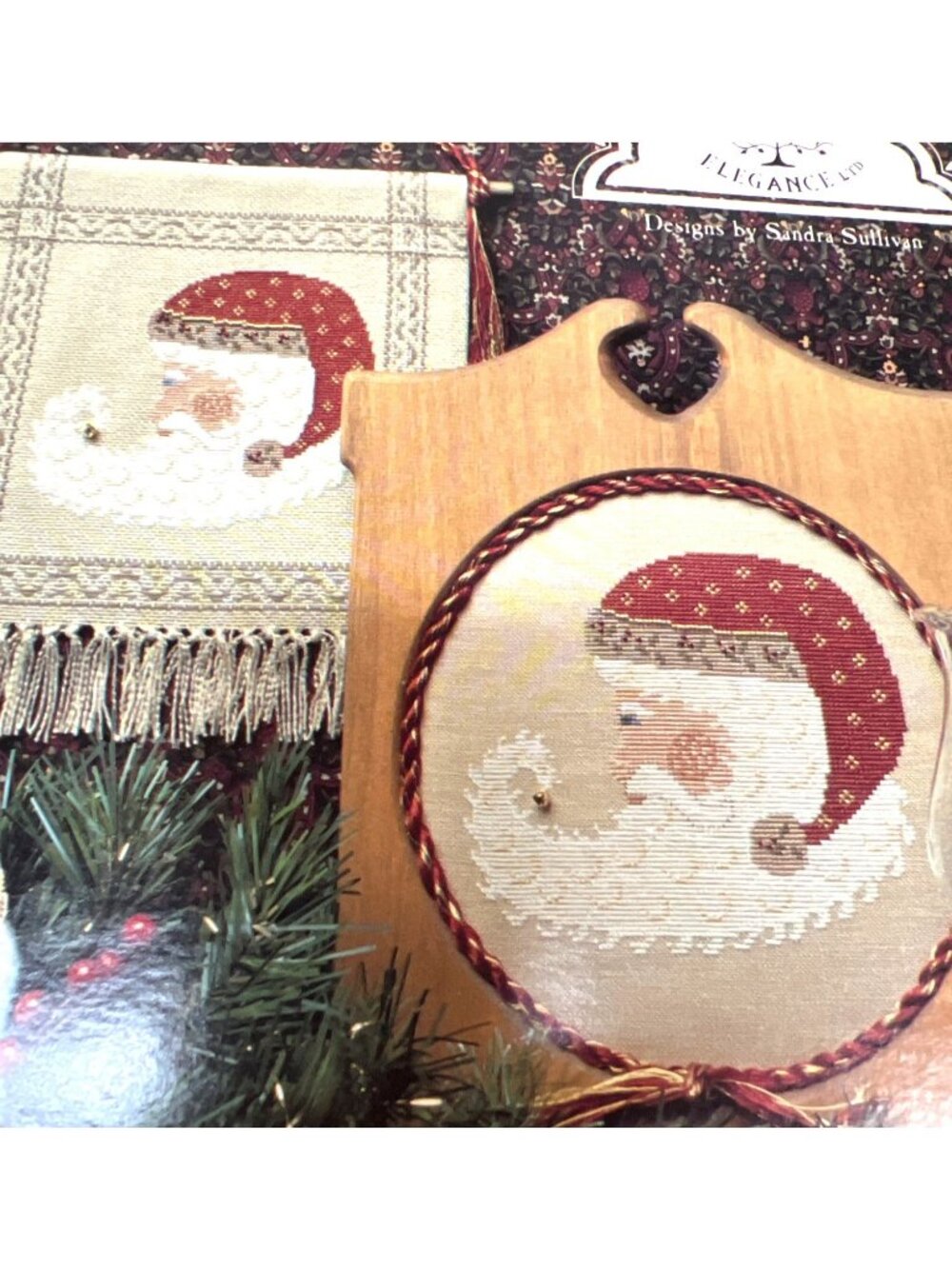 Crescent & Woolly Santa Cross-Stitch Patterns By Homespun Elegance Ltd. 1992